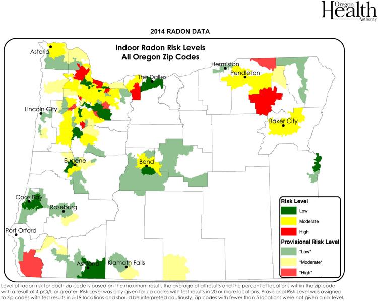 High Levels Of Radon In Many Parts Of Oregon  Northwest 