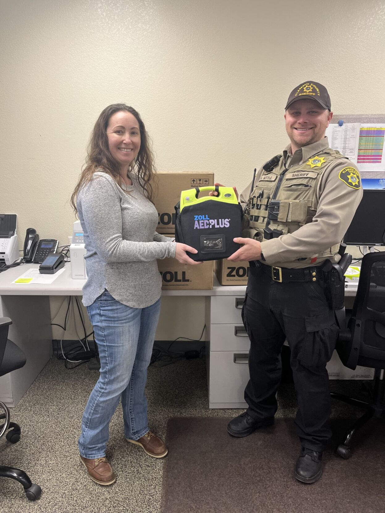 Klamath County, Merrill, Malin law enforcement receive additional AEDs