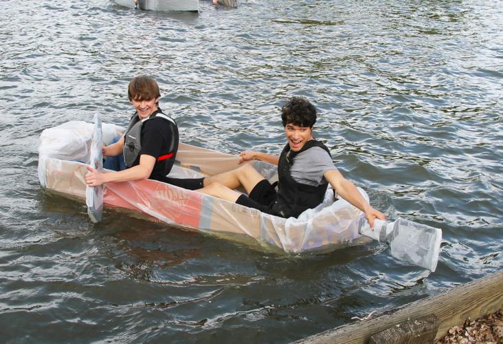 Cardboard regatta: High school students race in cardboard boats, Local  News
