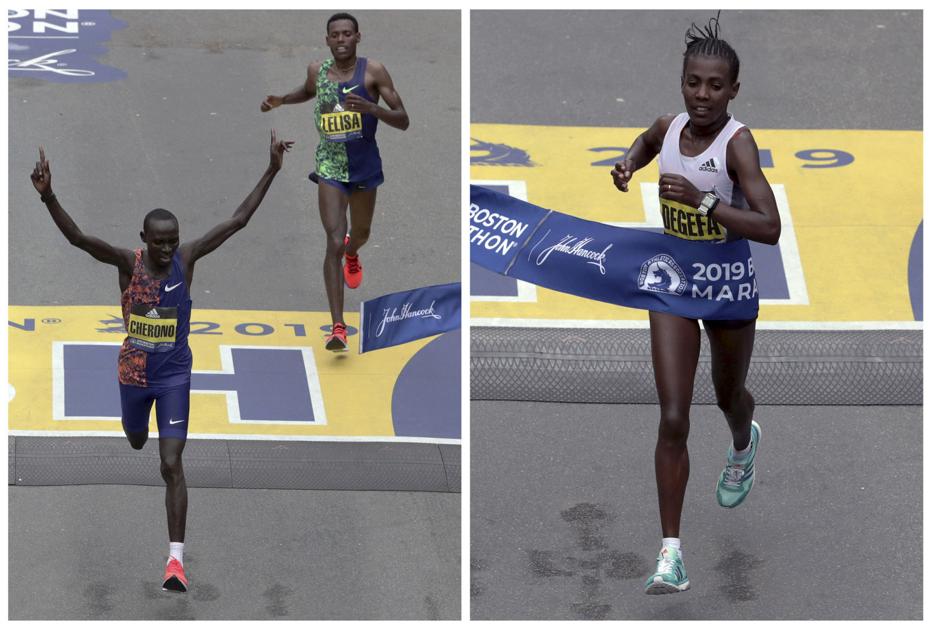 Cherono's late sprint means Boston Marathon win