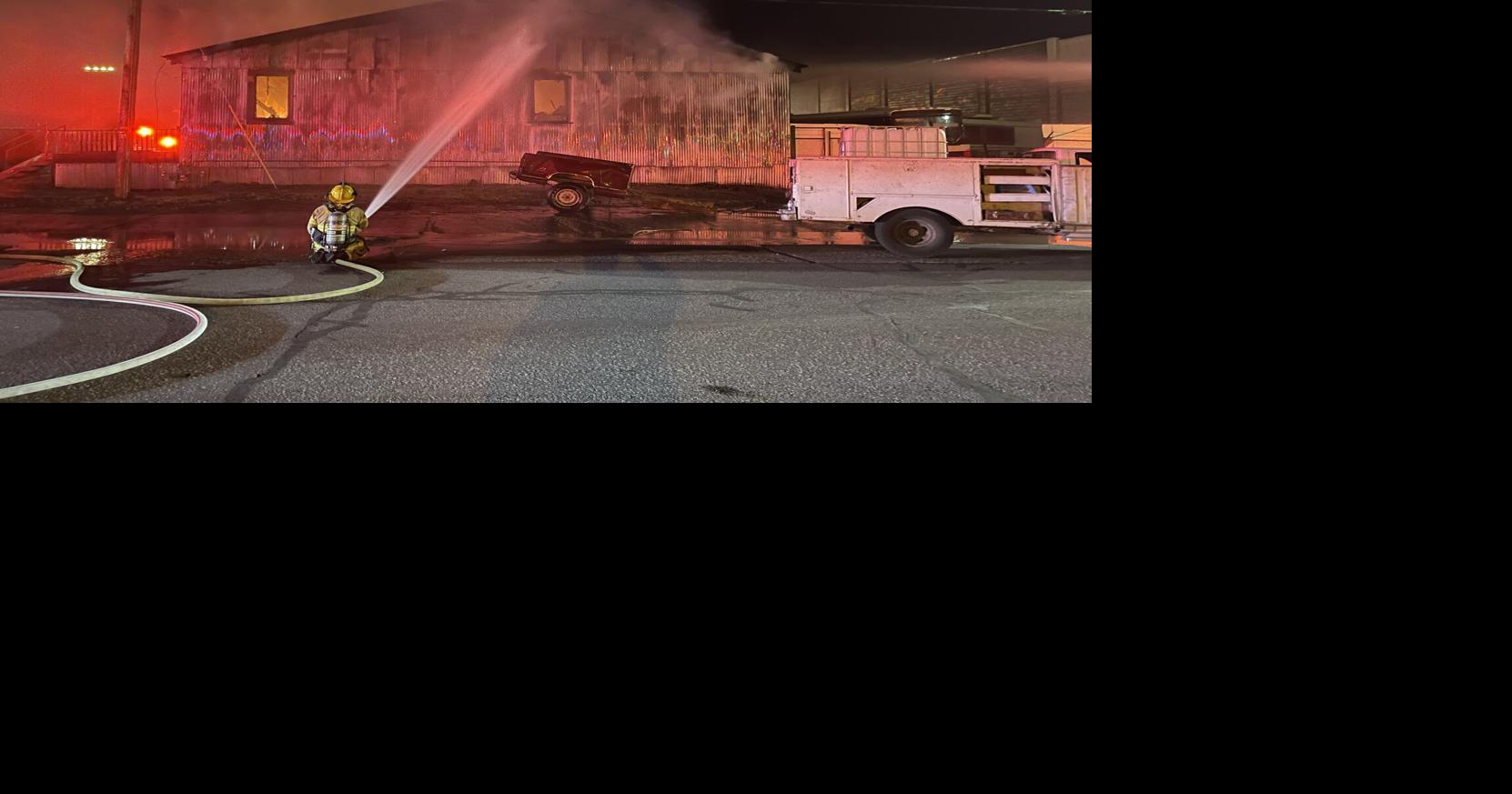 Commercial structure fire injures one, destroys warehouse, vehicles in Klamath Falls