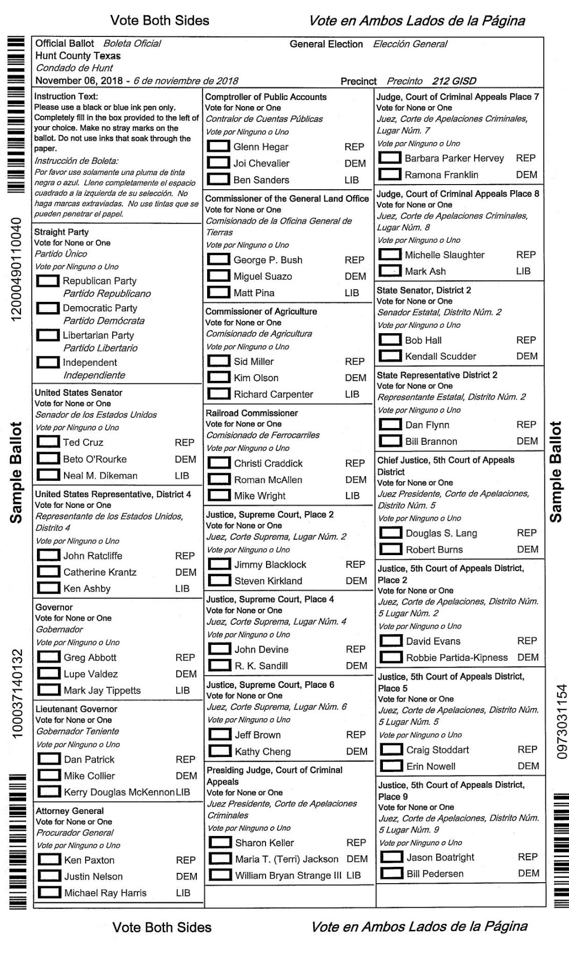 Hunt County Pct 2 & GISD Sample Ballot | | heraldbanner.com