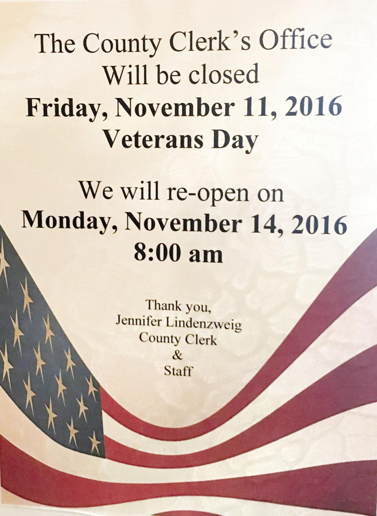 Veterans Day closings announced, activities scheduled News