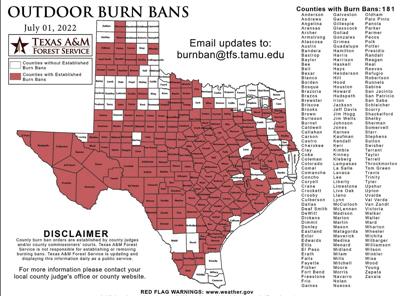 Burn bans in Texas