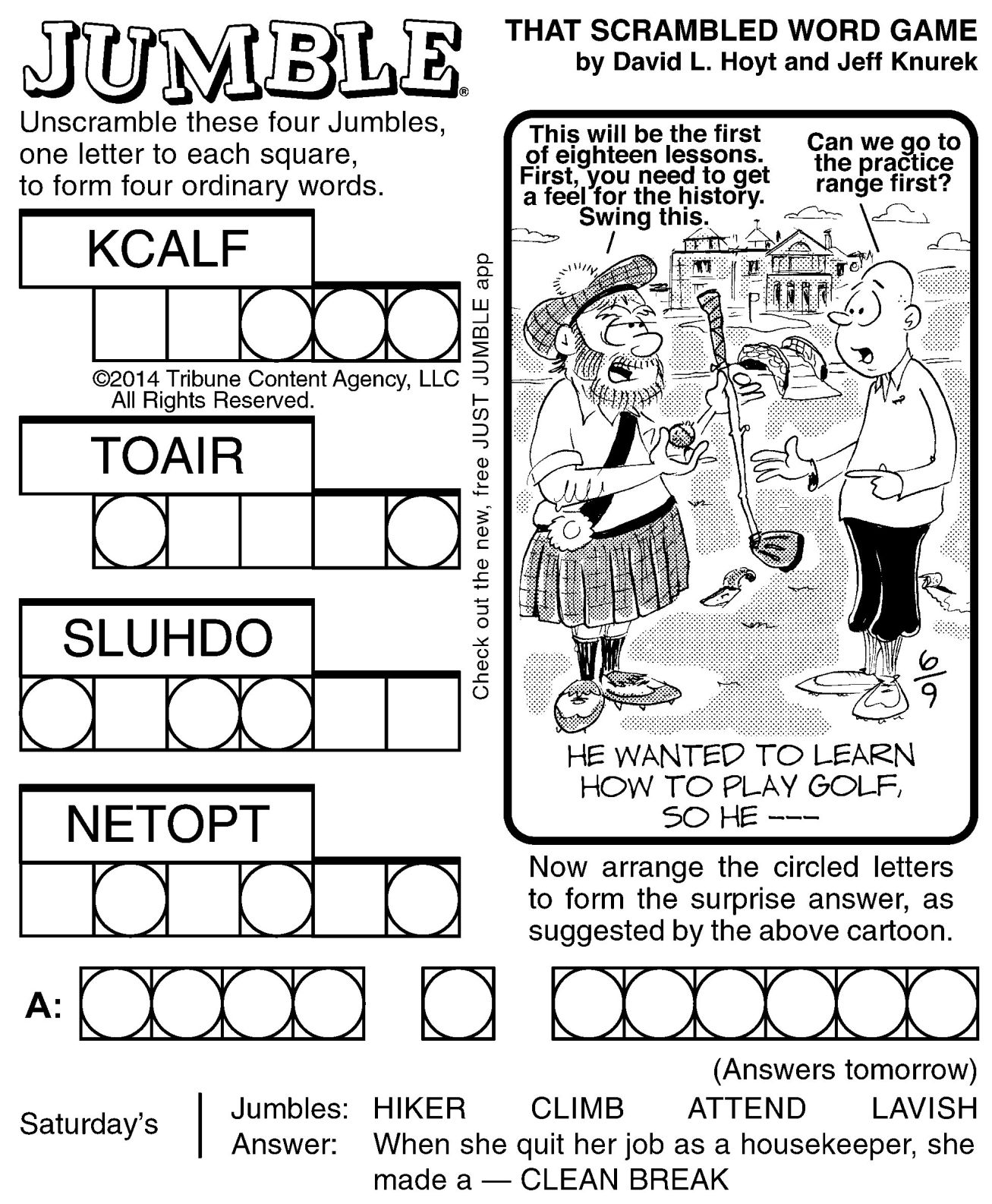 Printable Jumble Puzzles With Answers