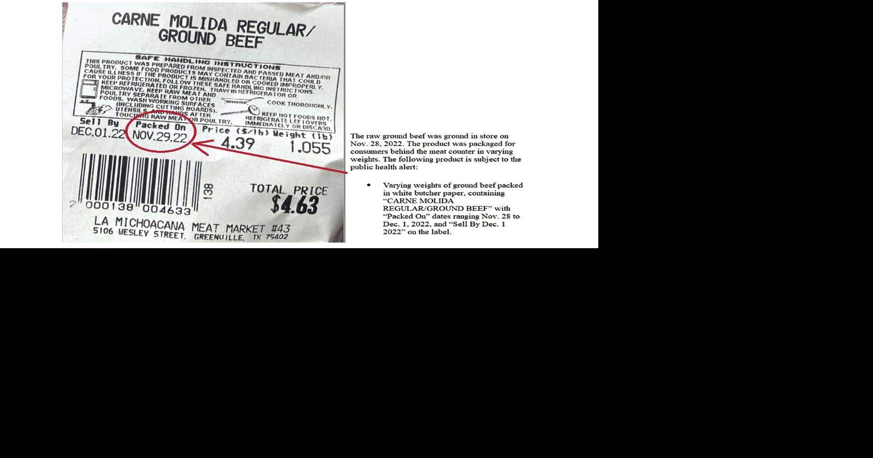 Public health alert for ground beef sold at local supermarket | News ...
