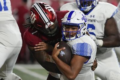 LOUISVILLE, KY - OCTOBER 22: A Louisville helmet sits on the