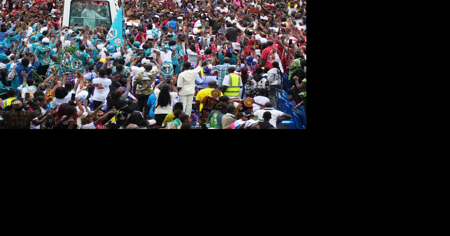 Pope urges young people to resist temptation of corruption in big Mass in Cameroon
