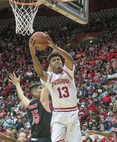 Morgan S Hustle Play And Career High 28 Points Lead Iu Over