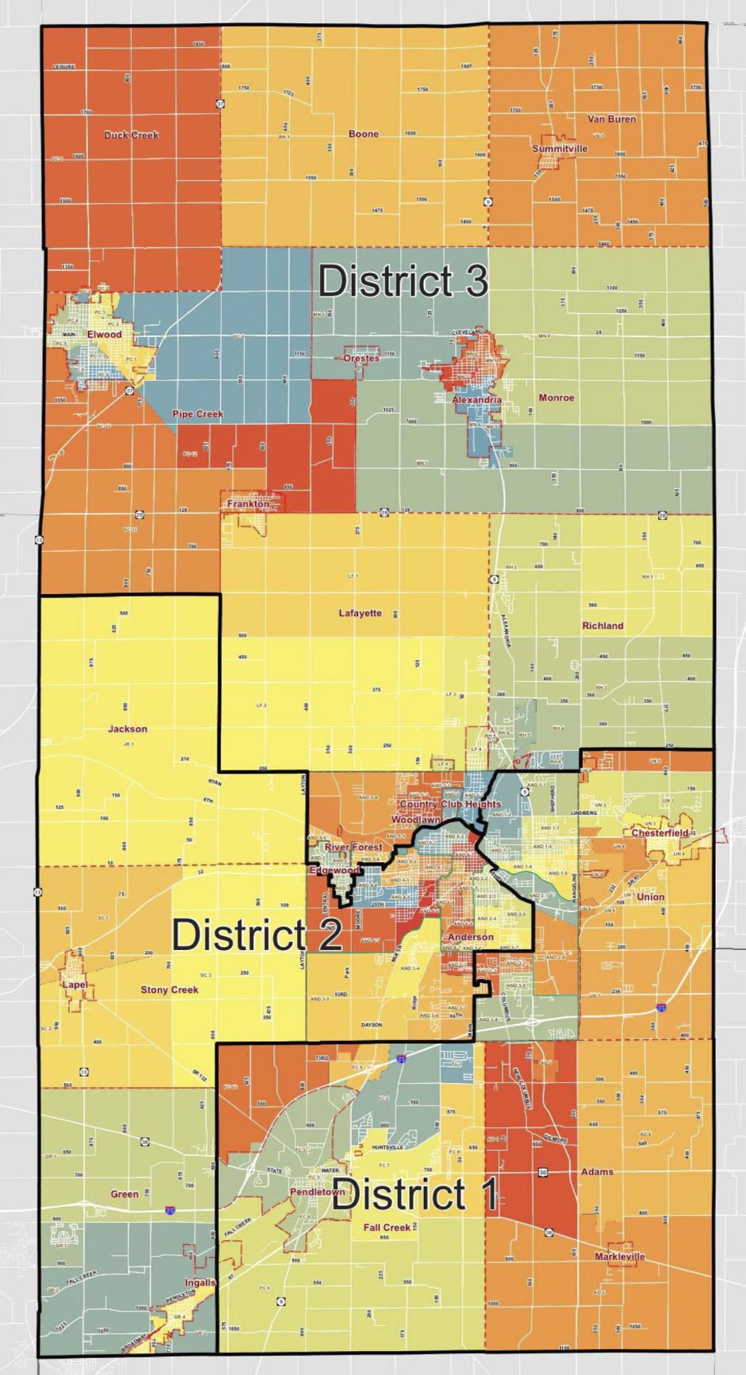 Proposed commissioners district map unveiled | Local News | heraldbulletin.com