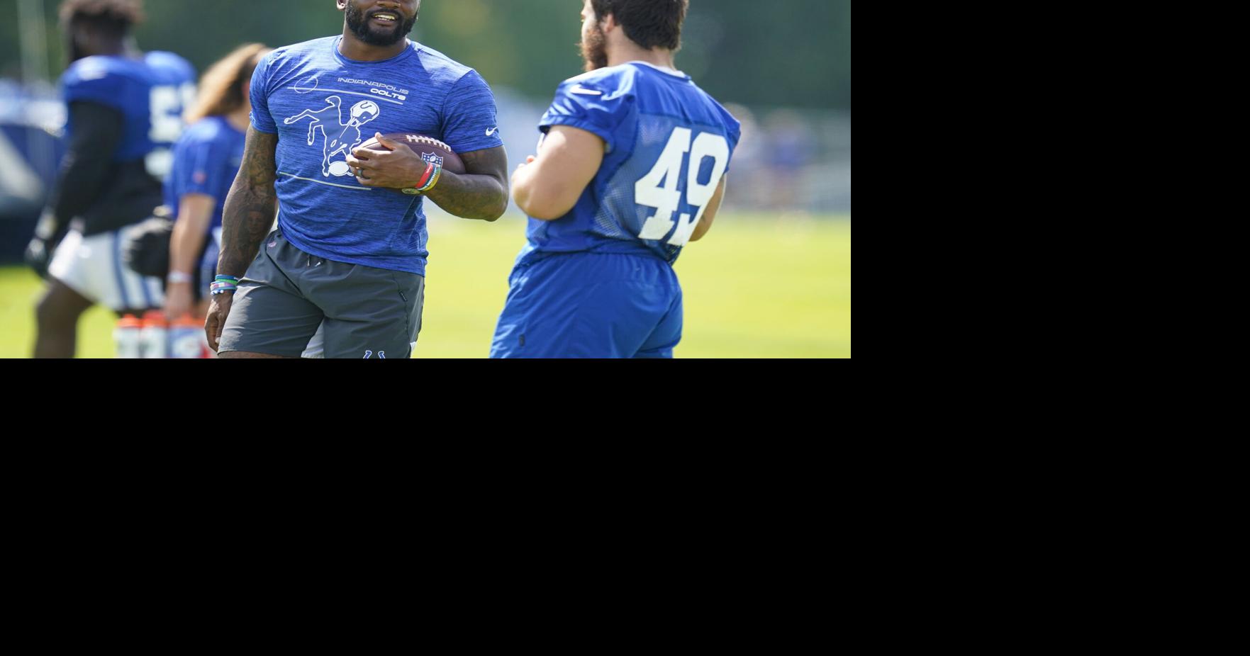 Indianapolis Colts wide receiver De'Michael Harris (12) in action