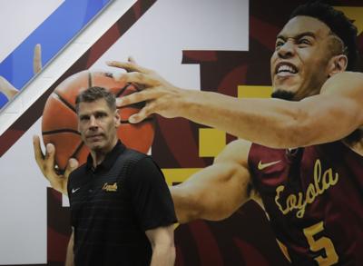 loyola porter moser heraldbulletin walks session coach players practice past four final head his after