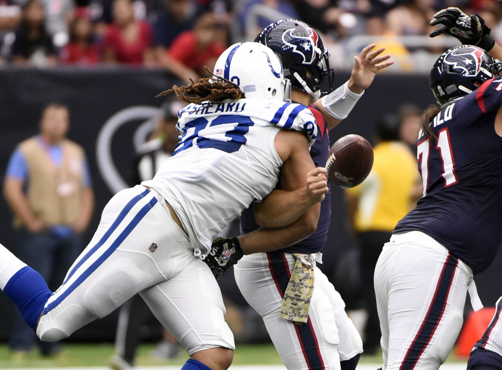 Take it away Sheard s strip sack seals Colts win at Take it away Sheard s strip sack seals Colts win at