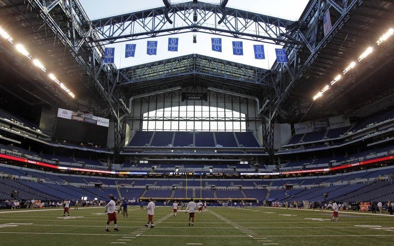 Lucas Oil Stadium in Downtown of Indianapolis, Indiana Editorial