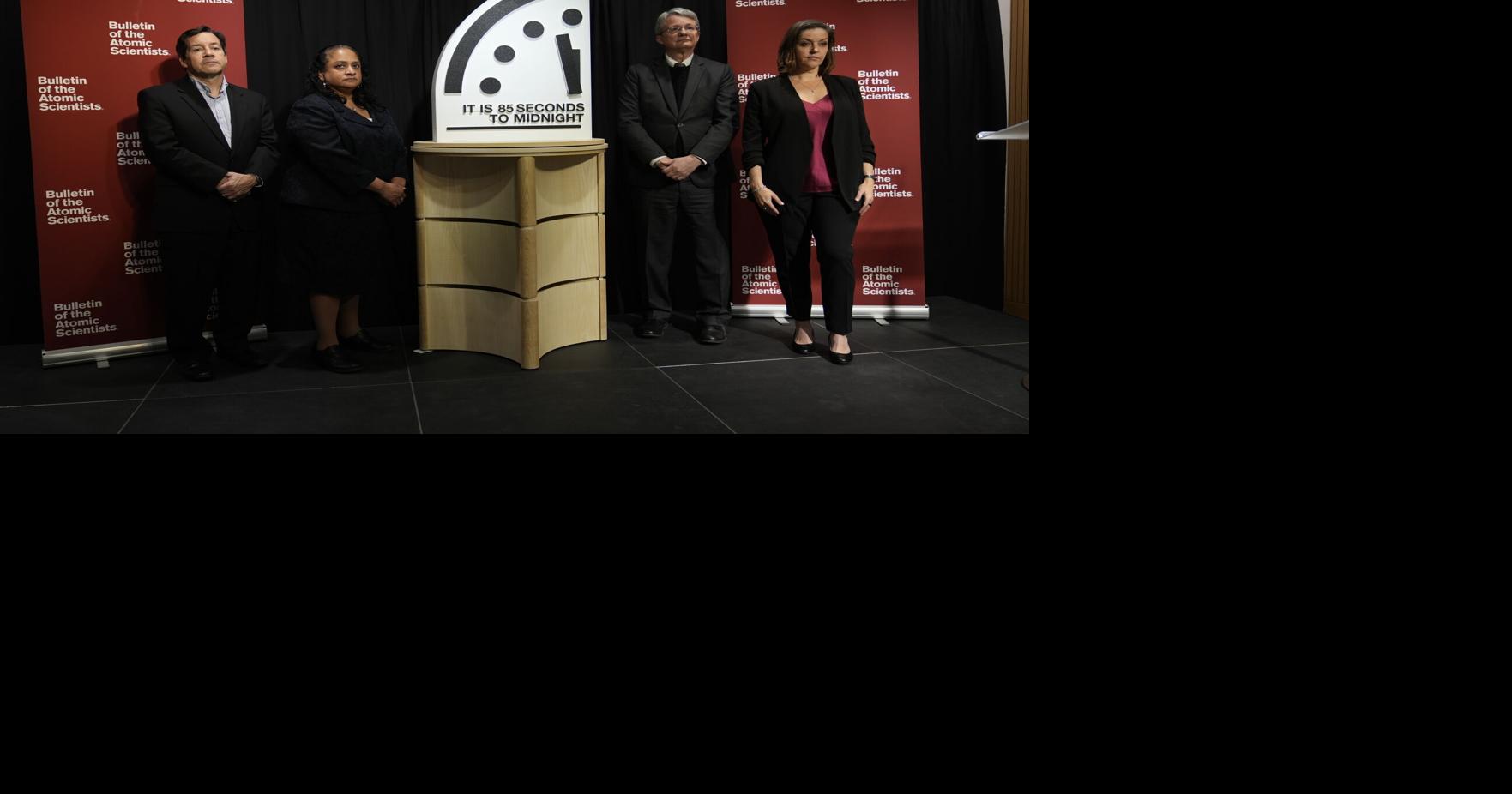 'Doomsday Clock' moves closer to midnight over threats from nuclear weapons, climate change