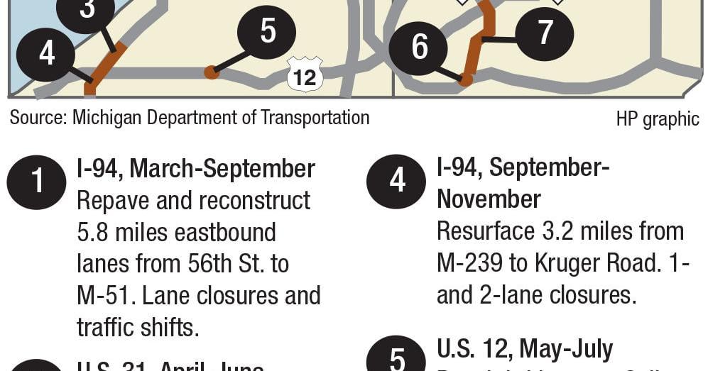 Mcdot Map MDOT maps out planned projects | Local News | heraldpalladium.com