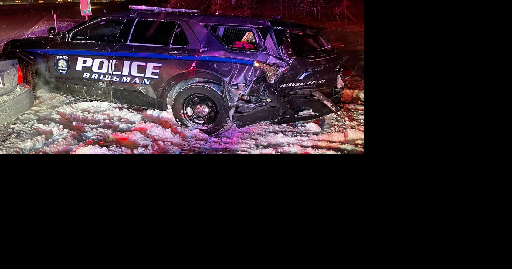 Bridgman police officer injured in I-94 crash