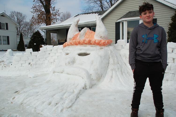 Viking snow sculpture creates positive buzz in Bangor Localnews