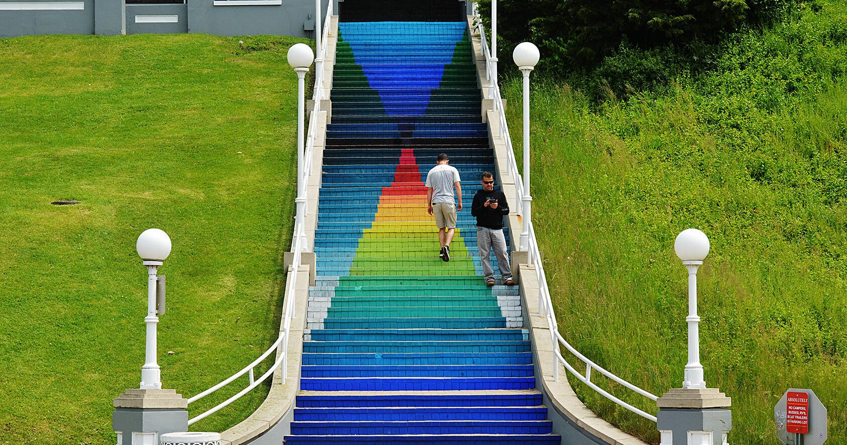 St. Joseph artist reveals latest temporary stairway mural - Vimarsana News