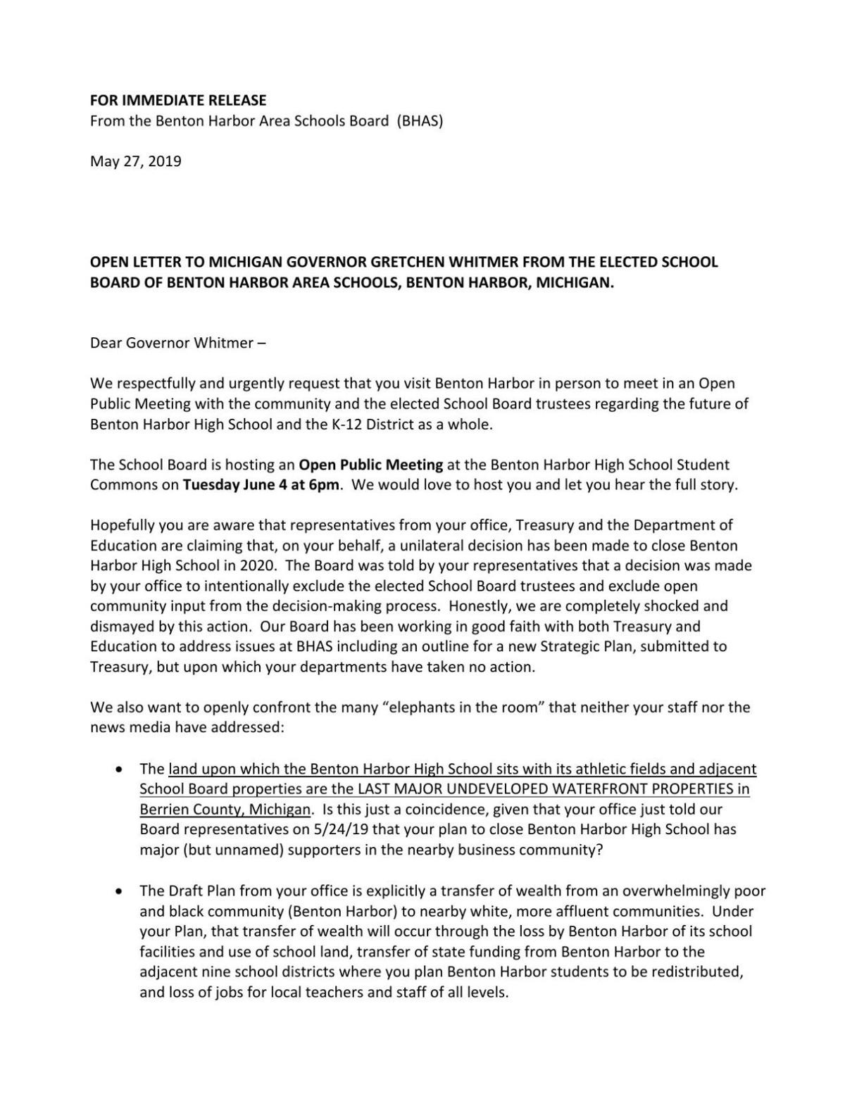 How to write a letter to the board picture