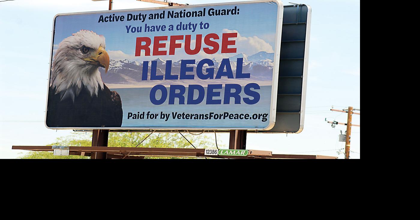 Billboard urges military to reject illegal orders