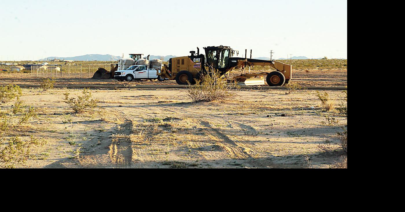 Solar field under construction in Desert Heights