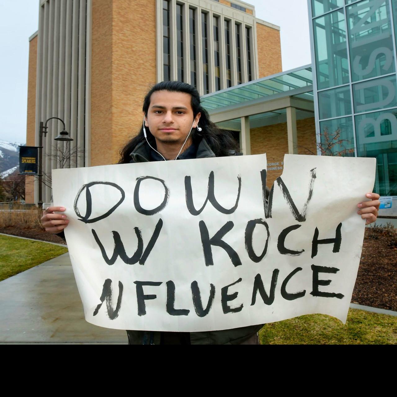 Two Usu Students Detained After Showing Anti Koch Banner At Campus