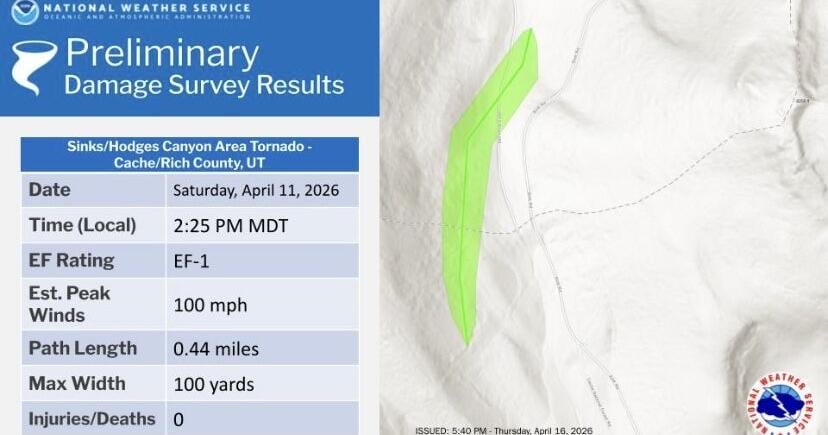 Tornado touches down in Logan Canyon last weekend
