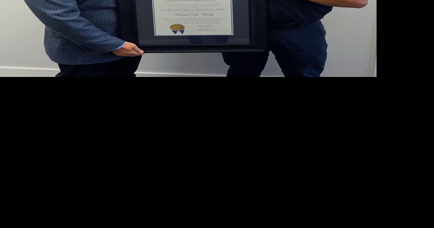 Chief Blake Wells of Montpelier earns highest peace officer certificate awarded in Idaho