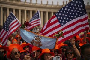 Whoops, waves, tears: Faithful react to Pope Leo's first Sunday blessing in St. Peter's Square