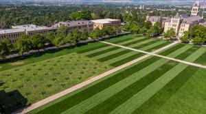 ‘A tad bit more special’: USU manicures The Quad into an American flag with America250 on the horizon