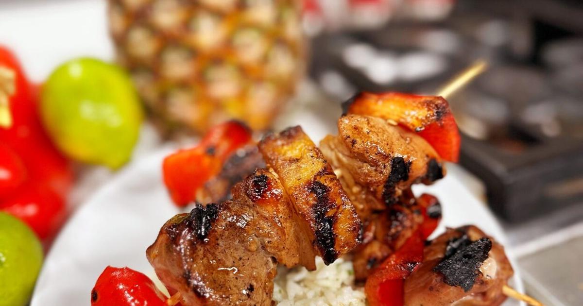 Grilled Pineapple Teriyaki Chicken Skewers