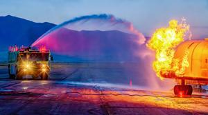 ARFF training lights up Logan-Cache Airport runway