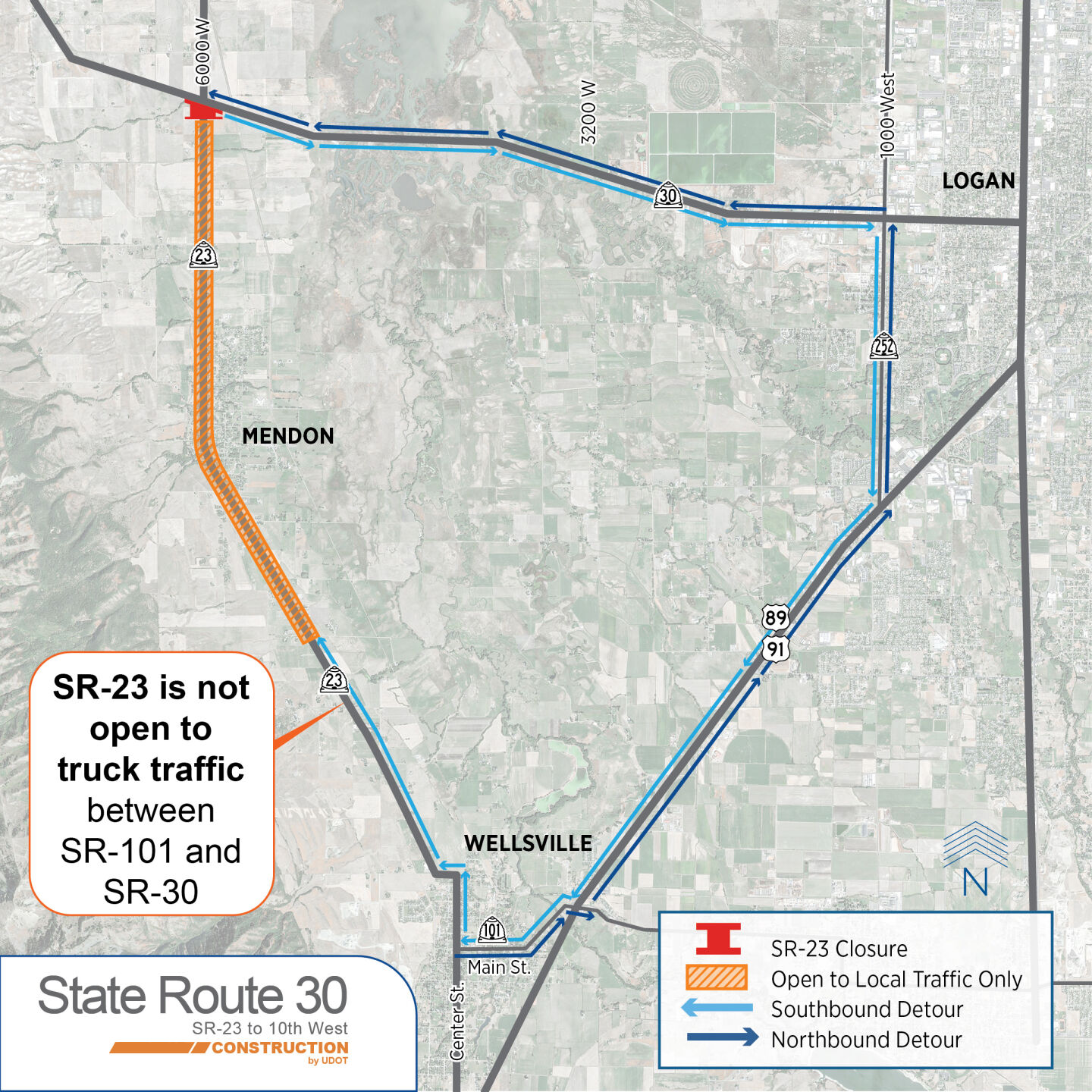 Construction updates: Closure and Detour for SR-23/SR-30; Logan