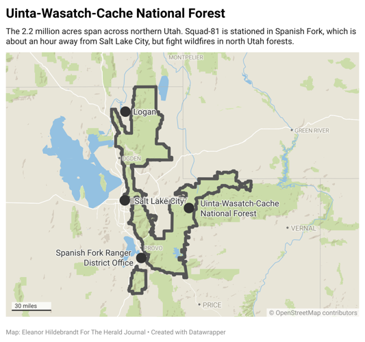 Uinta Wasatch Cache National Forest map