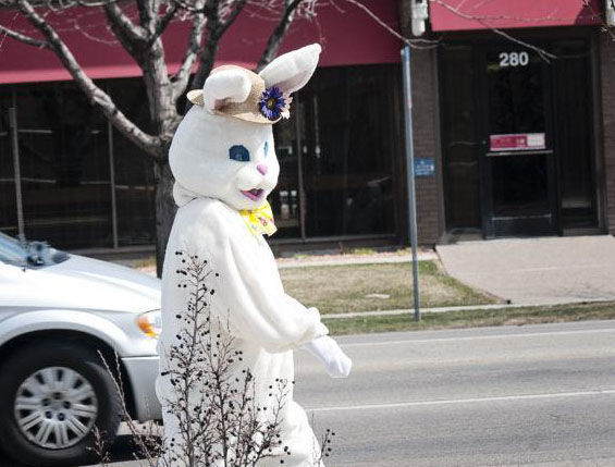 Easter Bunny out and about, but keeping her distance | Local News
