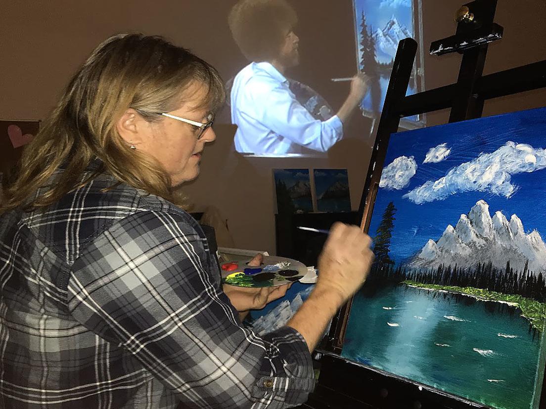 A Night With Bob Ross Imagine This Logan Teaches Style Of Late
