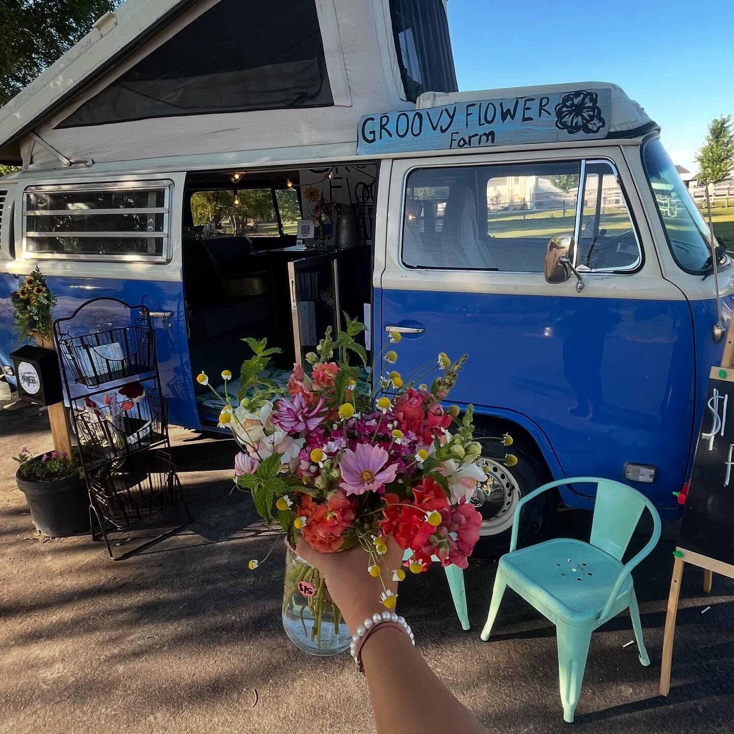 Local teen and family launches self-serve flower stand from VW bus