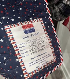 ‘A prayer in every stitch’: RMVC welcomes Quilts of Valor; honors veterans