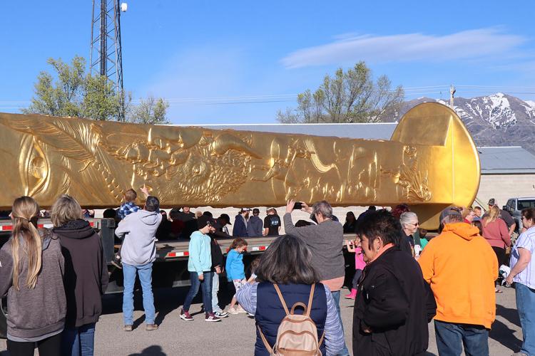 golden spike sculpture