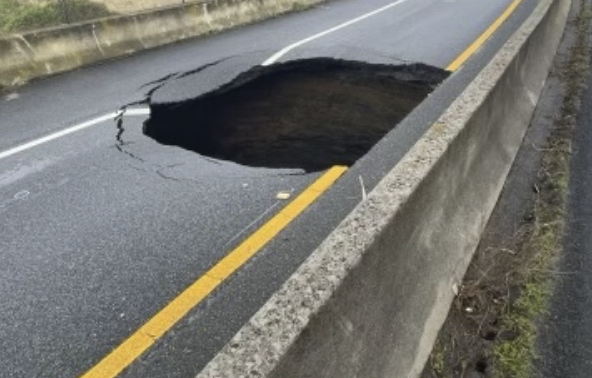 hole on Highway 92