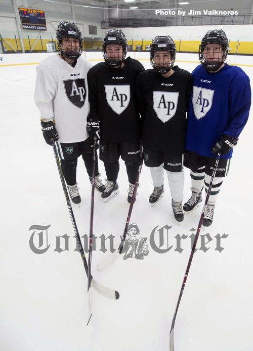 Local players on the Austin Prep Girls’ Ice Hockey team