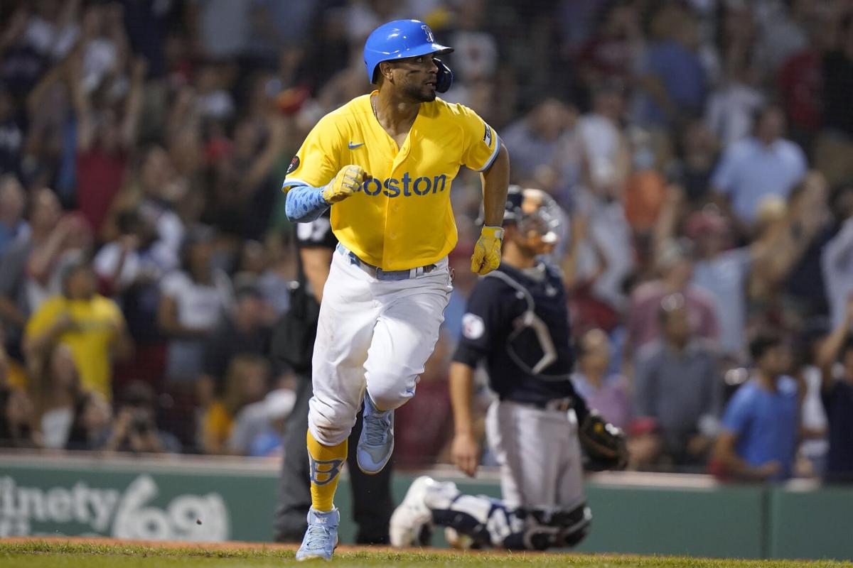 red sox uniforms blue and yellow