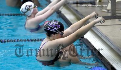 Shawsheen Tech’s Leah Casey gets ready for the 200-meter medley relay