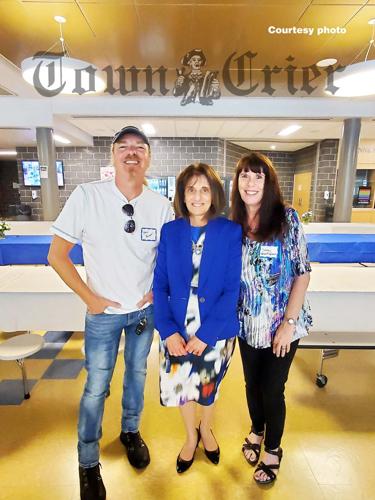 Bruce Bennett, retiring WHS principal Linda Peters, and Dorene Messieri