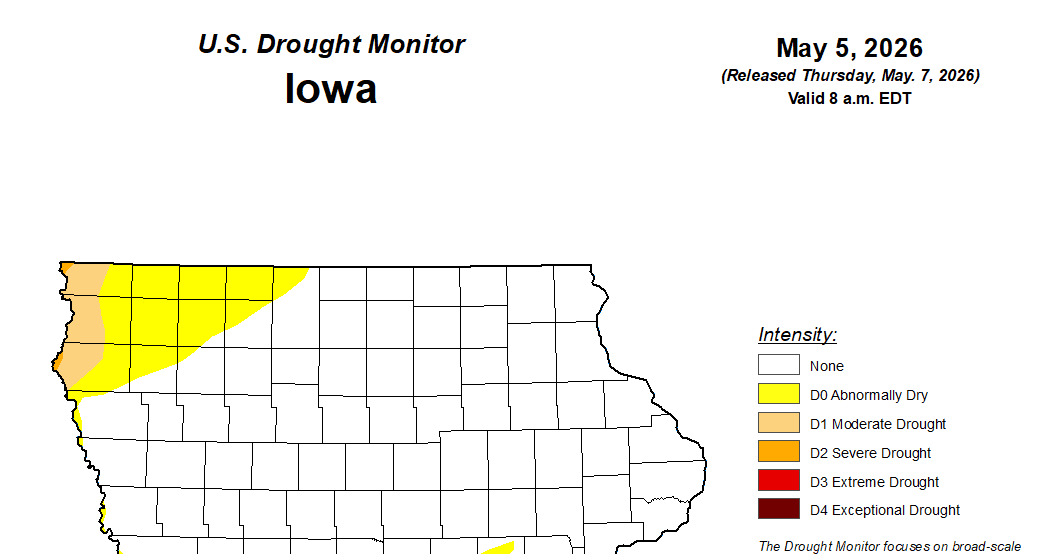 Wet April provides drought relief across most of Iowa