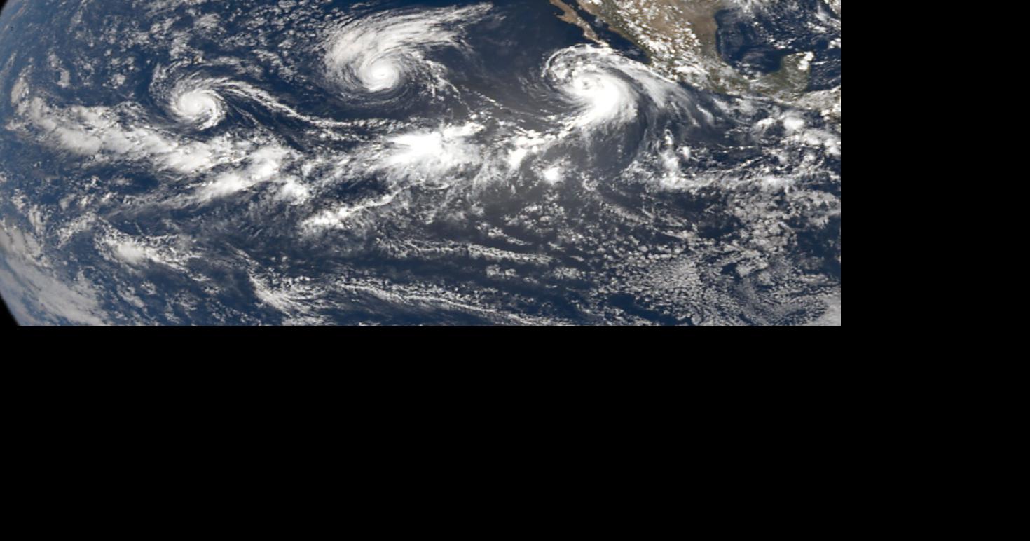 Rare moment 3 tropical cyclones in Pacific captured from space