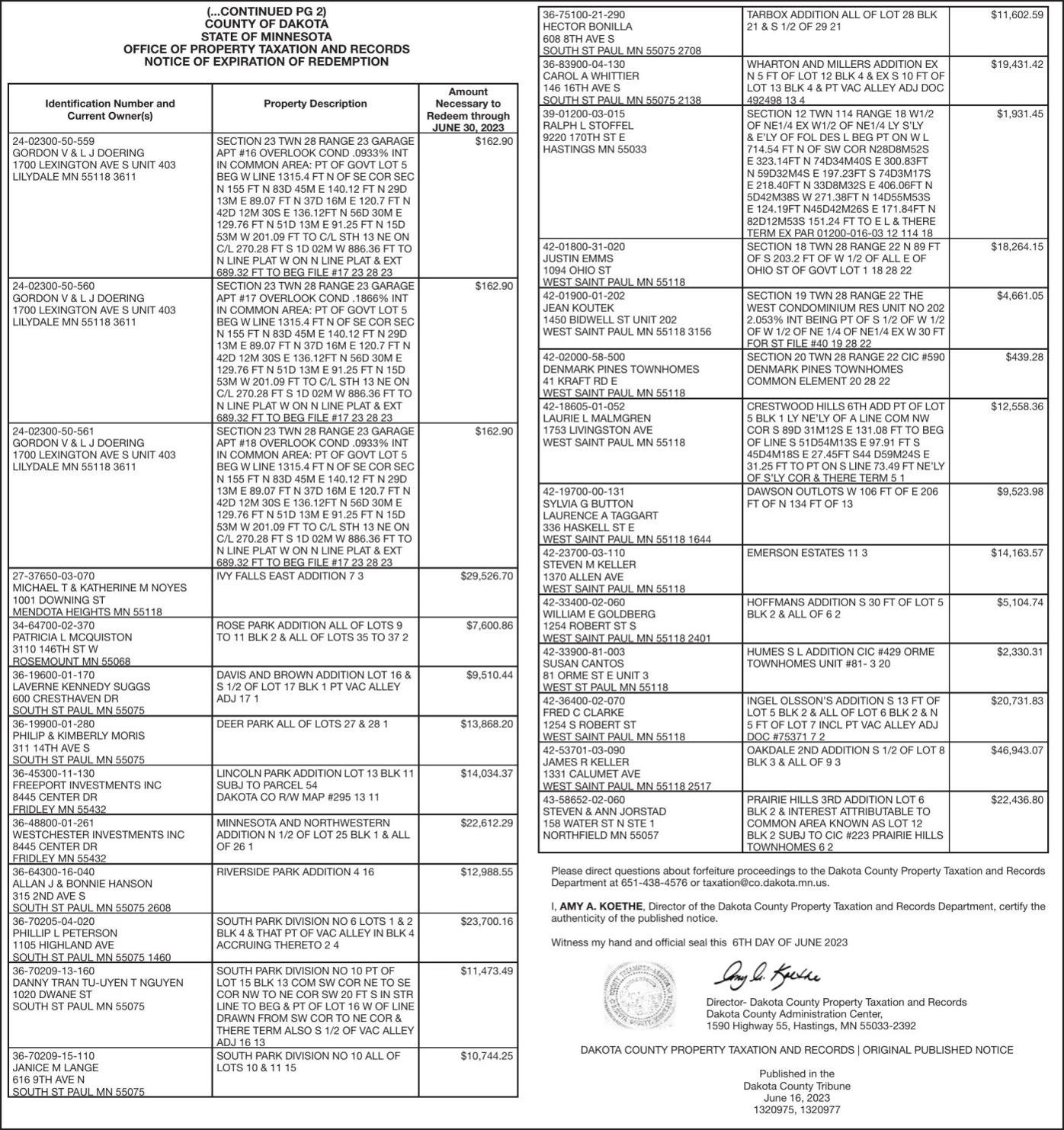 Pg2 Run 2 Expiration of Redemption County