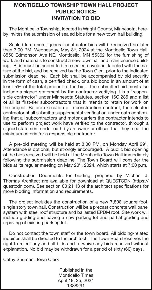 New Town Hall Building BIDS | Advertisement For Bids & Proposals ...