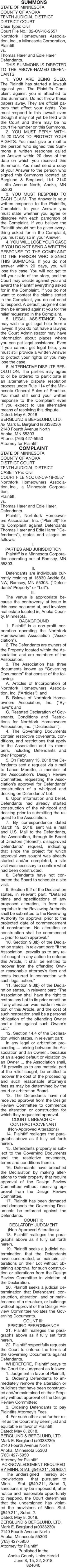 Harer Summons/Complaint | Summons | hometownsource.com